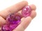 8 25mm Faceted Oval Clear Purple Sew On Vintage Plastic Cabochons